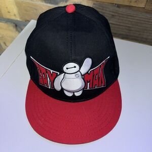Baymax Disney Big Hero 6 Baseball Cap Hat Red Black Snapback One Size Adjustable